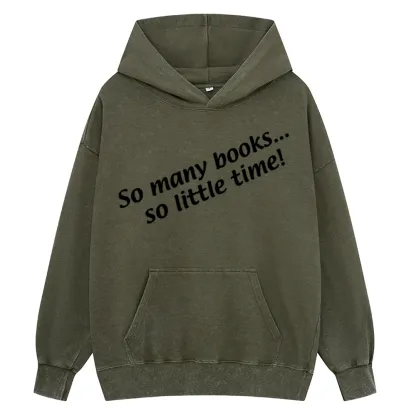 Pagewings So Many Books So Little Time Unisex Washed Hoodie
