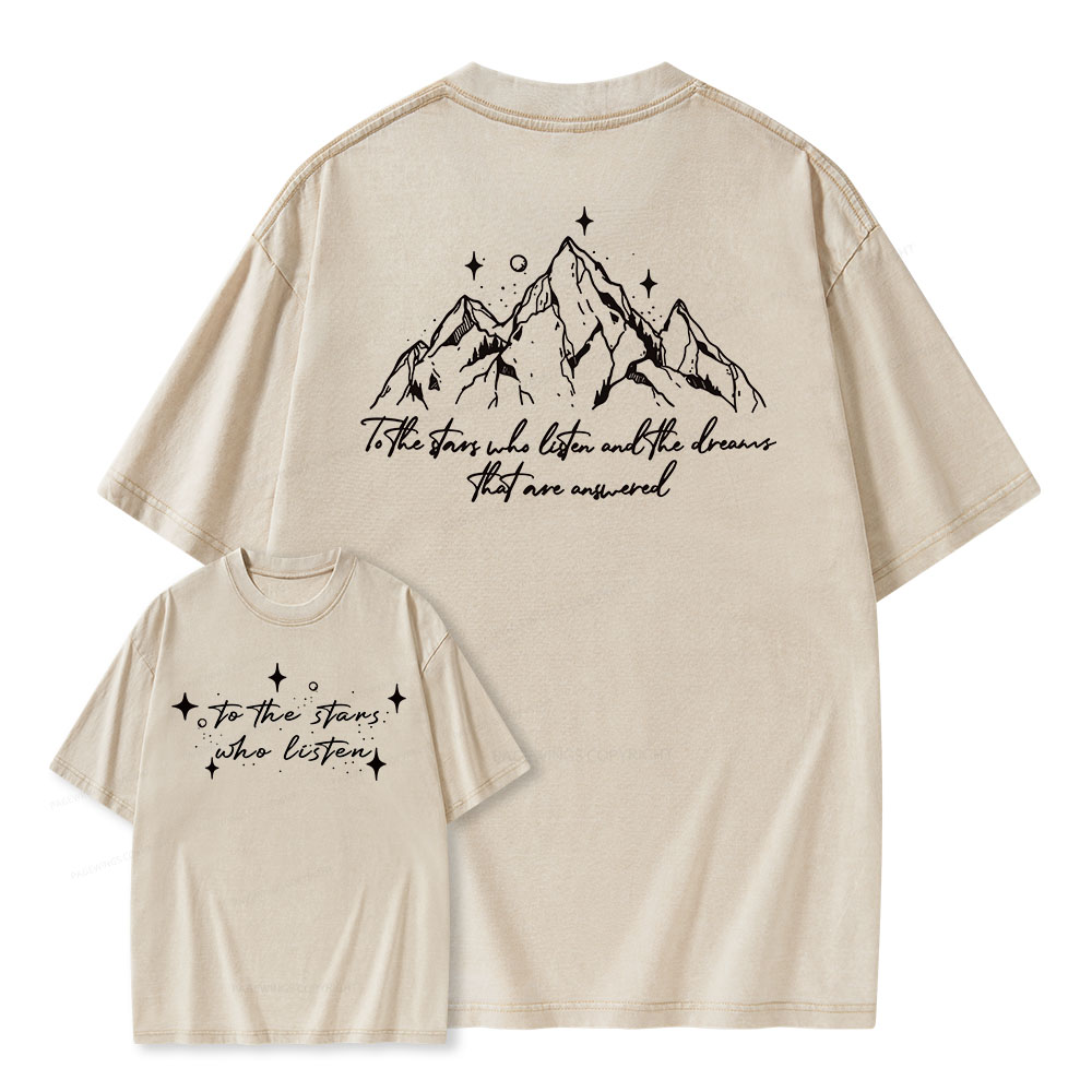 Pagewings To the Star Who Listen Unisex Washed T-shirt