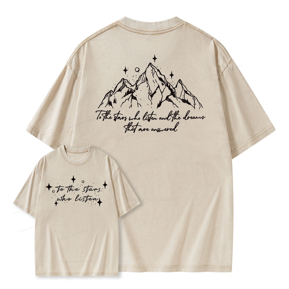 Pagewings To the Star Who Listen Unisex Washed T-shirt