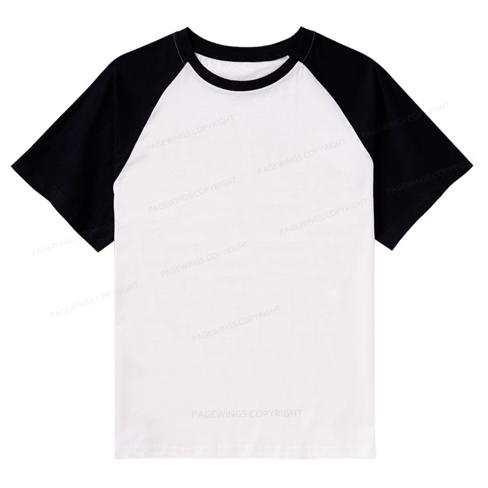 Pagewings Comfortable Solid Color Raglan T-shirt