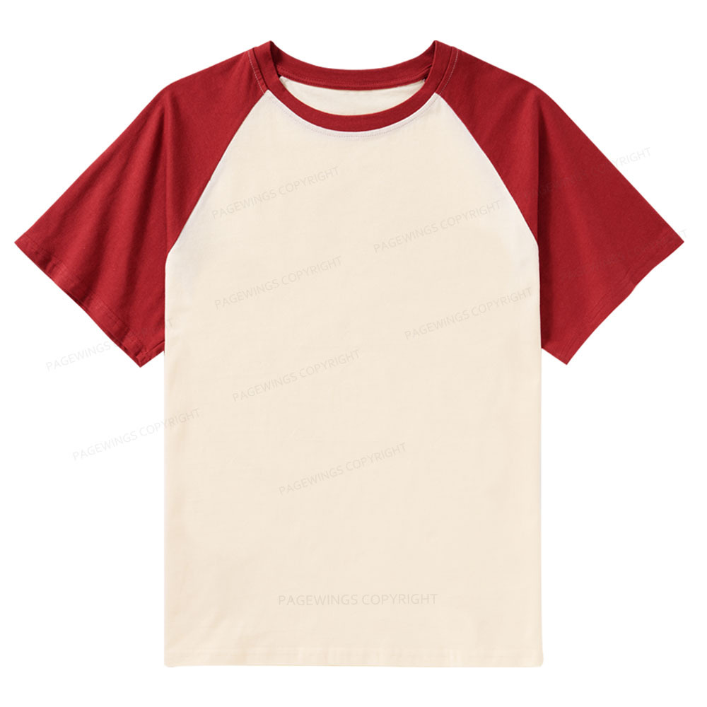 Pagewings Comfortable Solid Color Raglan T-shirt