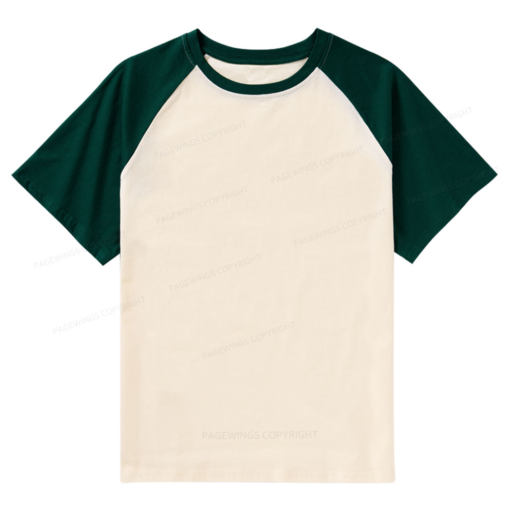 Pagewings Comfortable Solid Color Raglan T-shirt