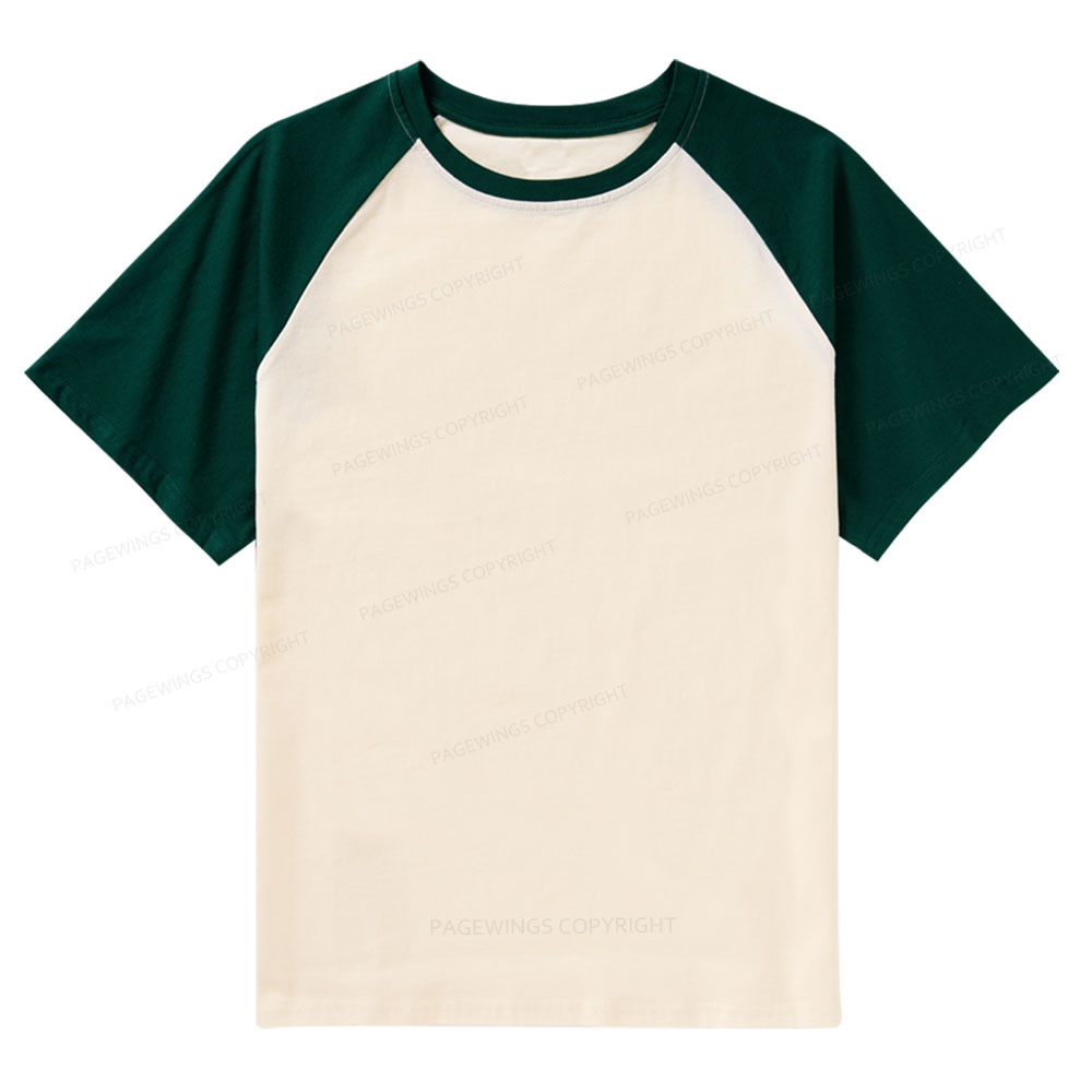 Pagewings Comfortable Solid Color Raglan T-shirt