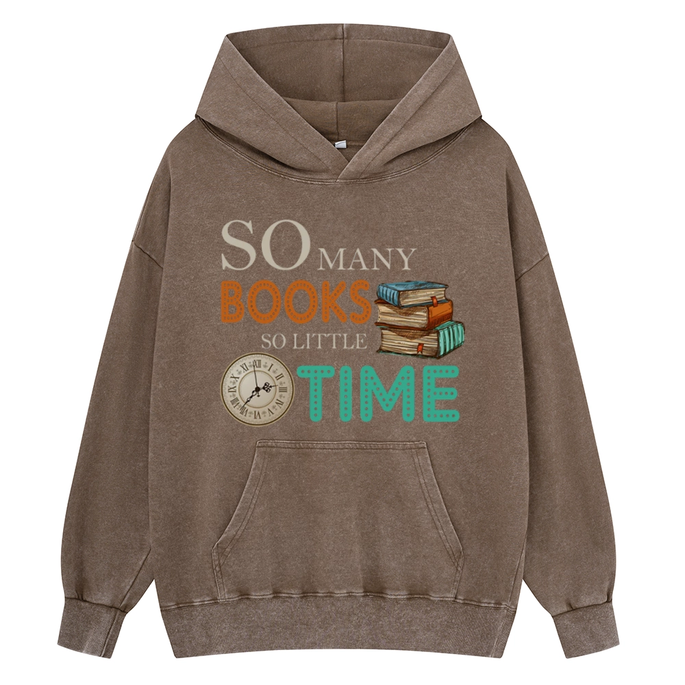 Pagewings So Many Books So Little Time Unisex Washed Hoodie