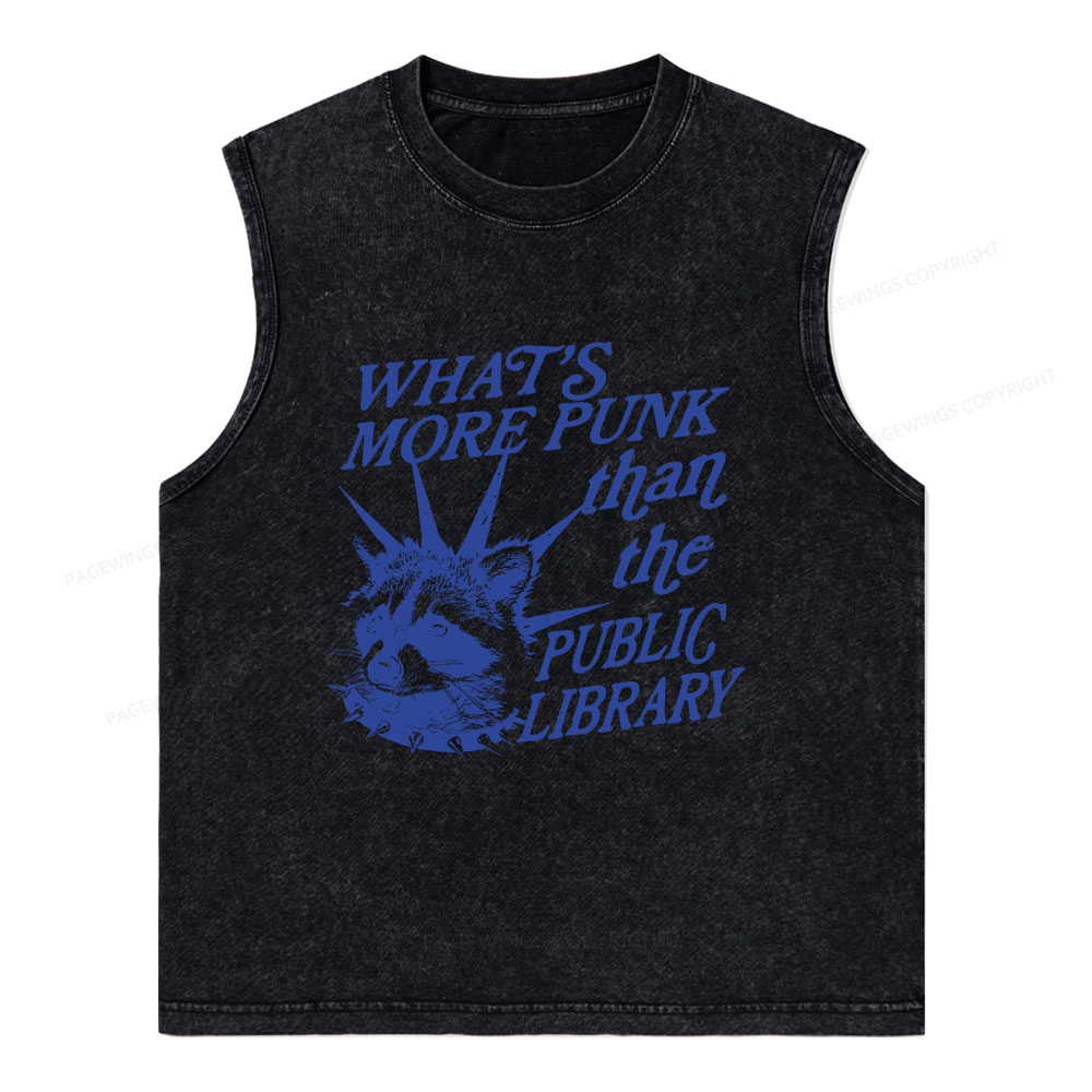 Pagewings What’s More Punk Than The Public Library Unisex Washed Tank Top