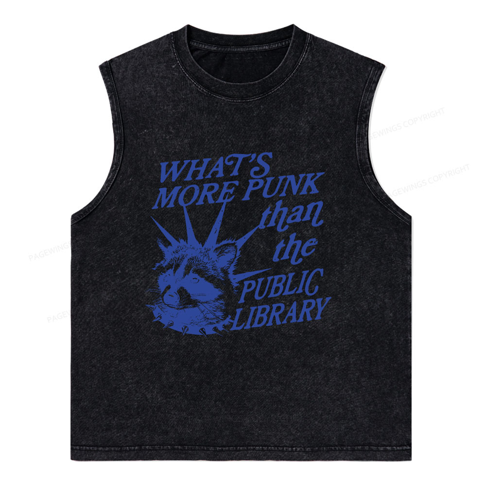 Pagewings What’s More Punk Than The Public Library Unisex Washed Tank Top