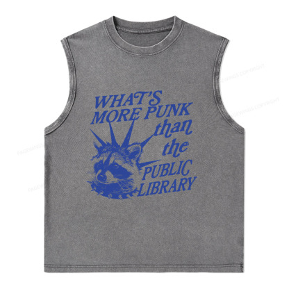 Pagewings What’s More Punk Than The Public Library Unisex Washed Tank Top