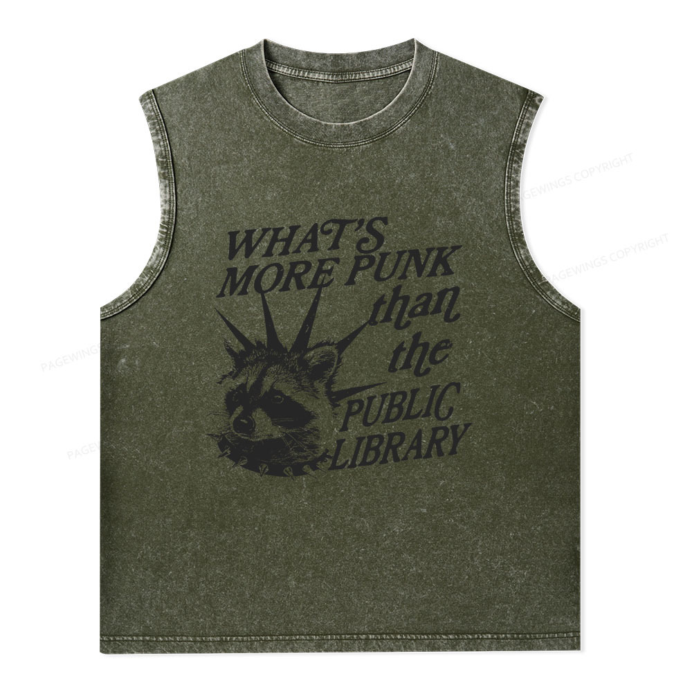 Pagewings What’s More Punk Than The Public Library Unisex Washed Tank Top