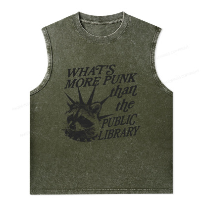 Pagewings What’s More Punk Than The Public Library Unisex Washed Tank Top