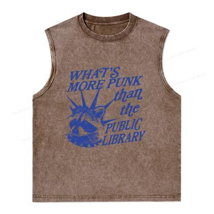 Pagewings What’s More Punk Than The Public Library Unisex Washed Tank Top