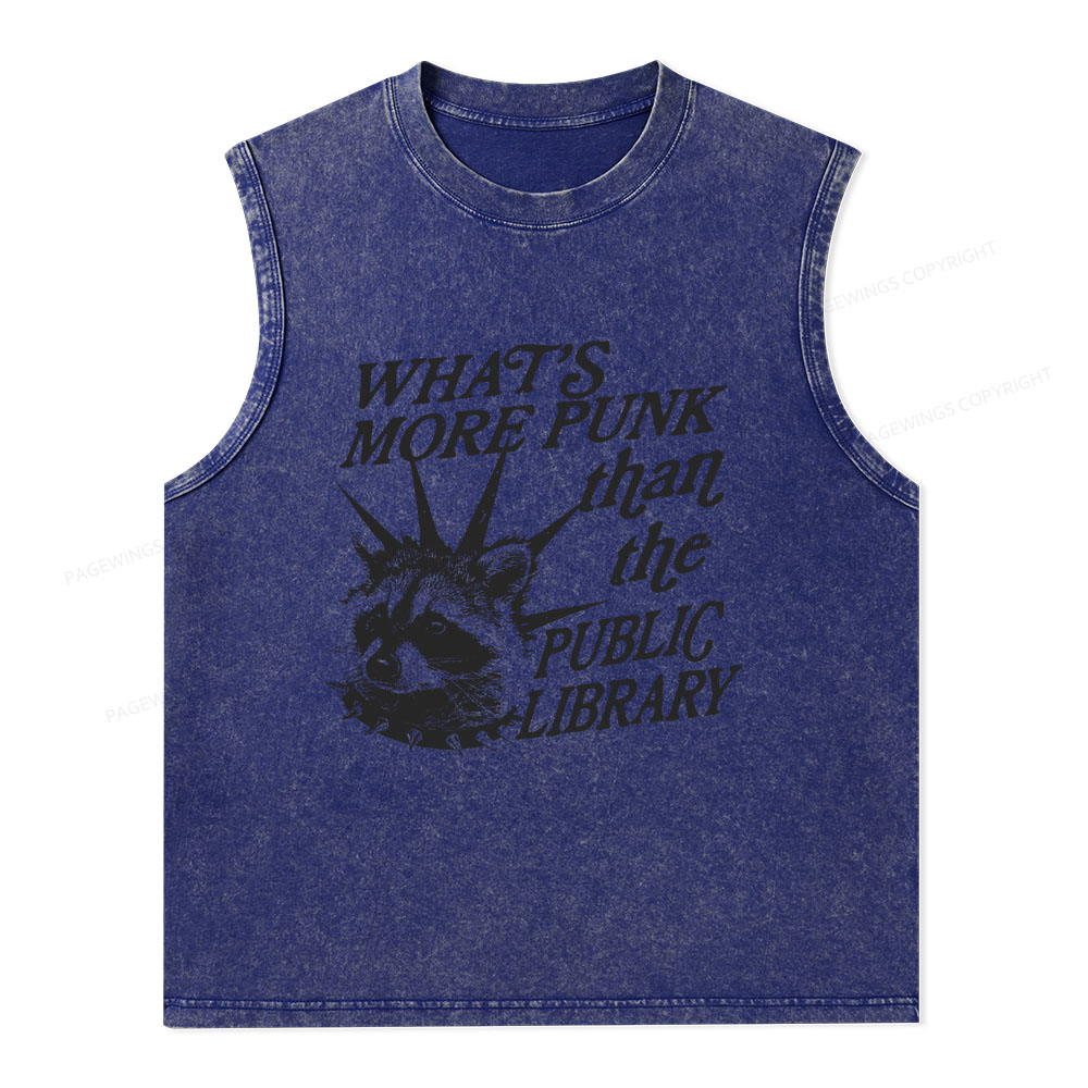 Pagewings What’s More Punk Than The Public Library Unisex Washed Tank Top