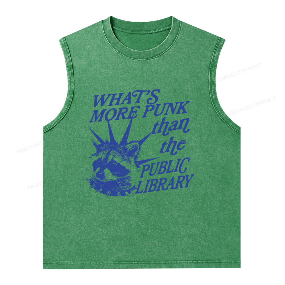 Pagewings What’s More Punk Than The Public Library Unisex Washed Tank Top