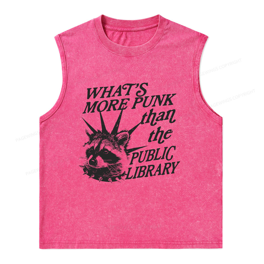 Pagewings What’s More Punk Than The Public Library Unisex Washed Tank Top
