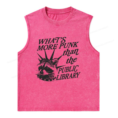 Pagewings What’s More Punk Than The Public Library Unisex Washed Tank Top