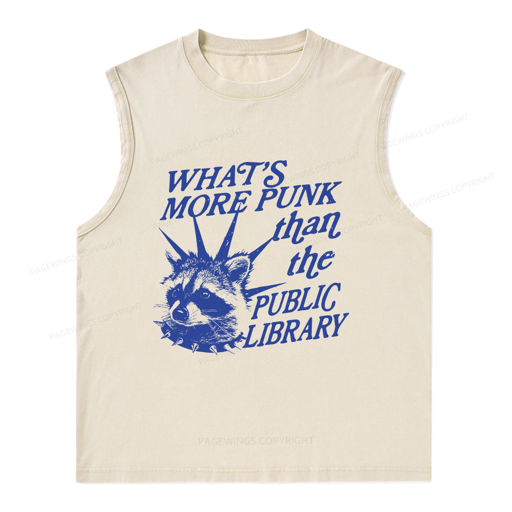 Pagewings What’s More Punk Than The Public Library Unisex Washed Tank Top