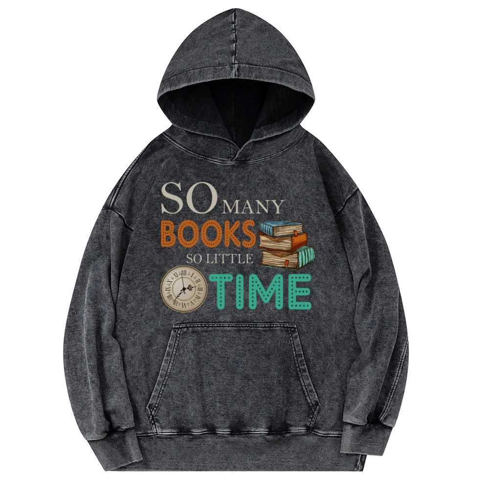 Pagewings So Many Books So Little Time Unisex Washed Hoodie
