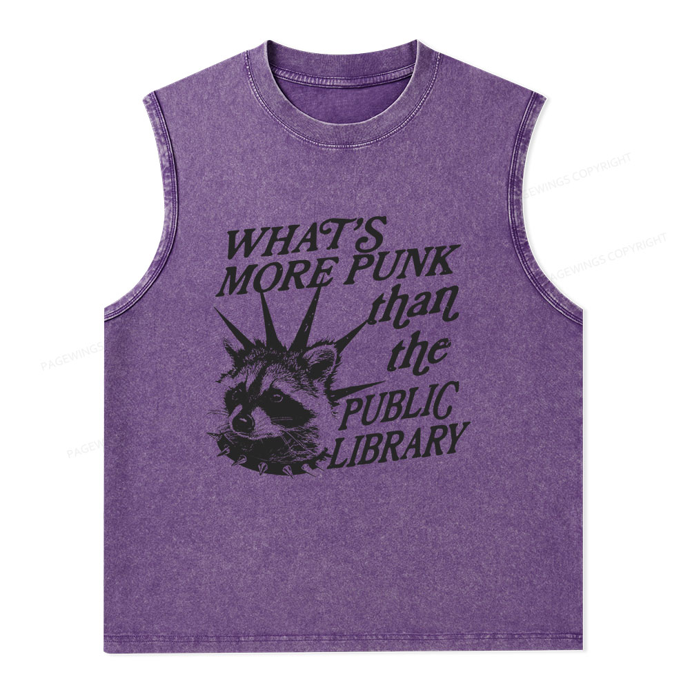 Pagewings What’s More Punk Than The Public Library Unisex Washed Tank Top