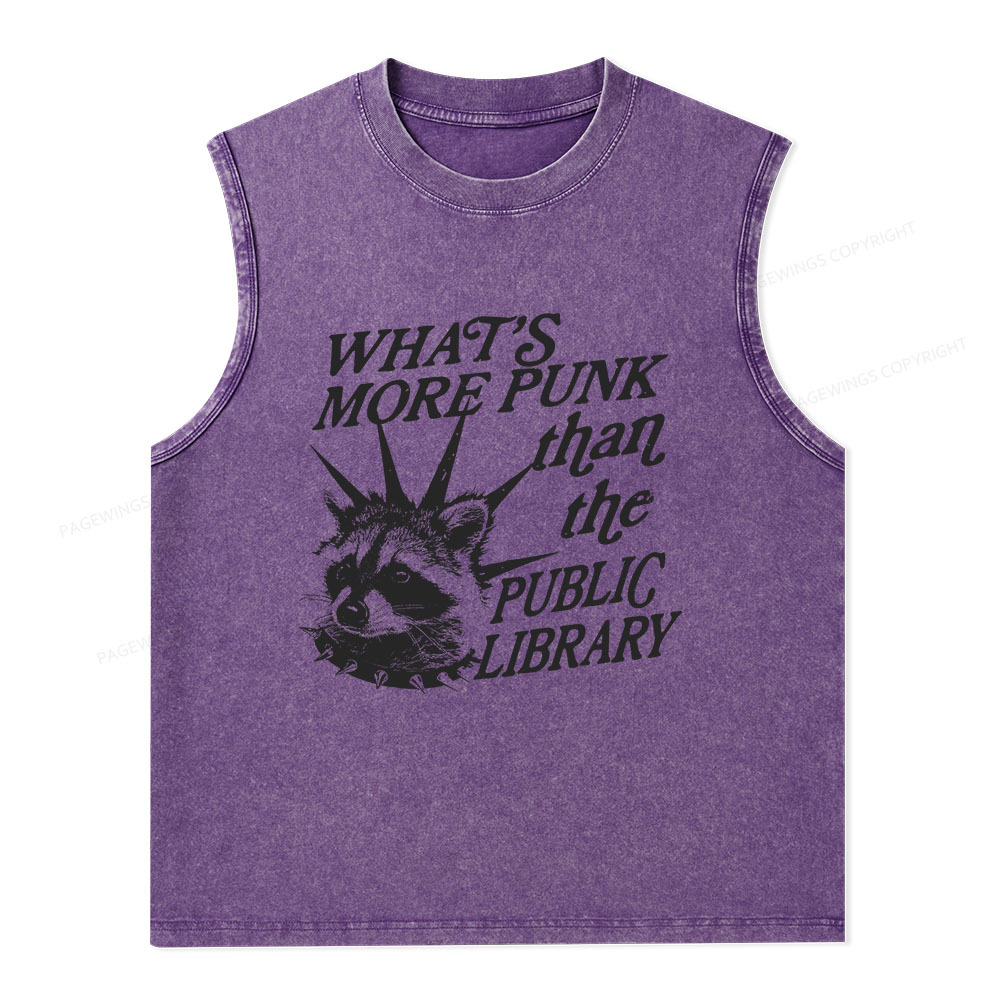 Pagewings What’s More Punk Than The Public Library Unisex Washed Tank Top