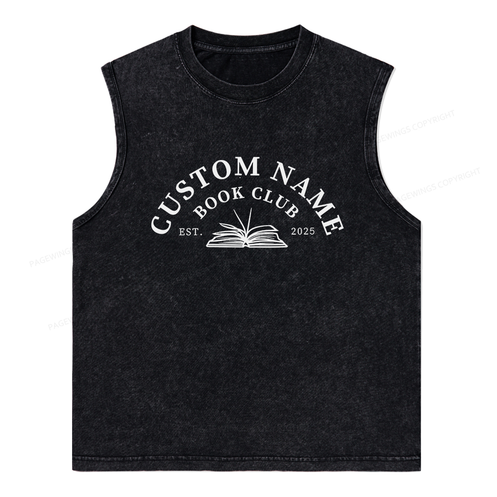 Pagewings Personalized Custom Book Club Unisex Washed Tank Top