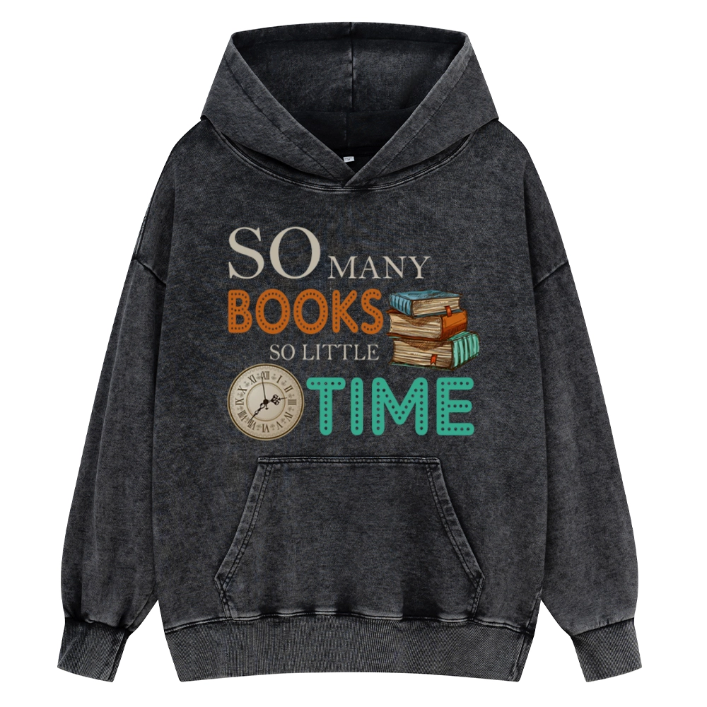 Pagewings So Many Books So Little Time Unisex Washed Hoodie