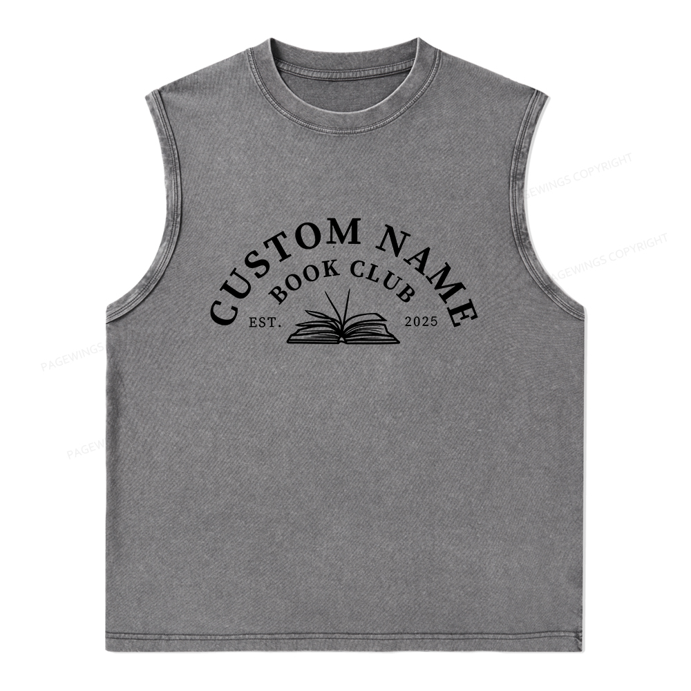 Pagewings Personalized Custom Book Club Unisex Washed Tank Top