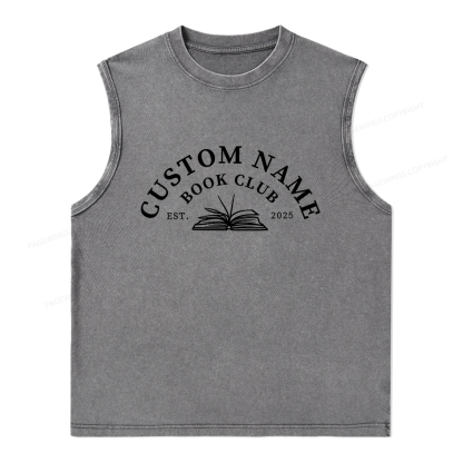 Pagewings Personalized Custom Book Club Unisex Washed Tank Top