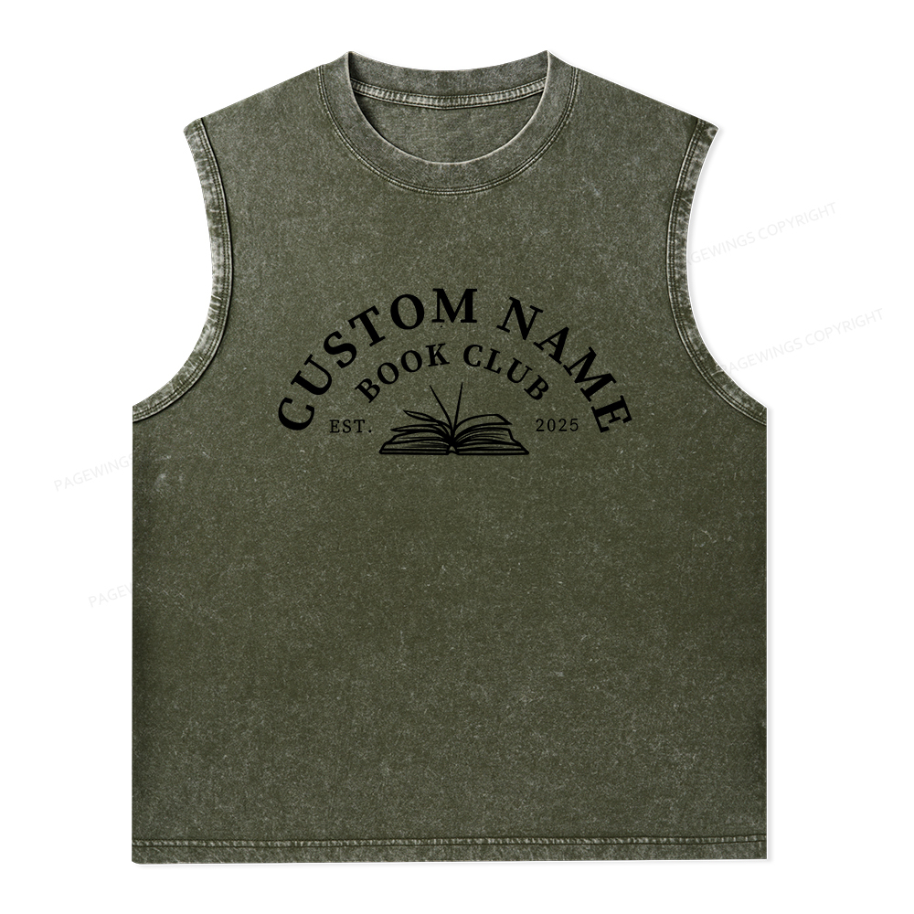 Pagewings Personalized Custom Book Club Unisex Washed Tank Top