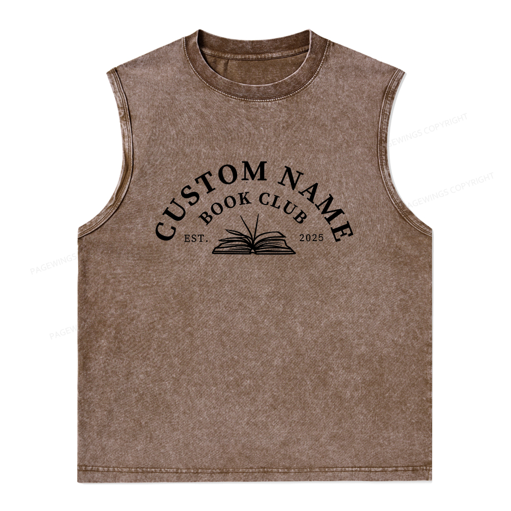 Pagewings Personalized Custom Book Club Unisex Washed Tank Top