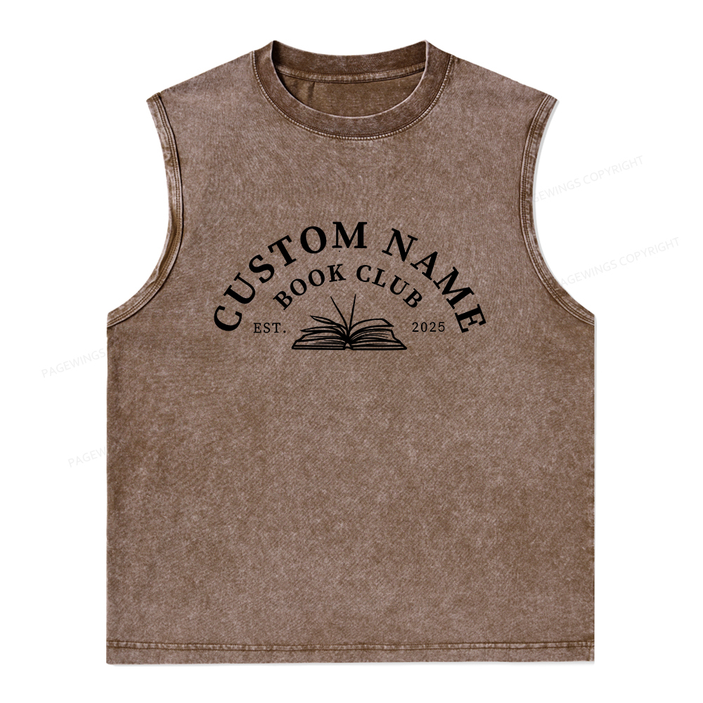 Pagewings Personalized Custom Book Club Unisex Washed Tank Top