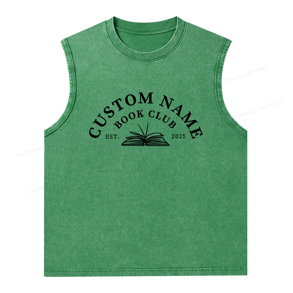 Pagewings Personalized Custom Book Club Unisex Washed Tank Top