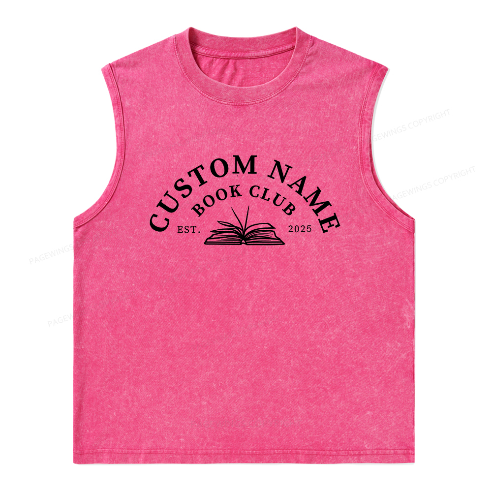 Pagewings Personalized Custom Book Club Unisex Washed Tank Top