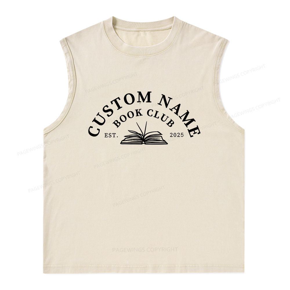 Pagewings Personalized Custom Book Club Unisex Washed Tank Top