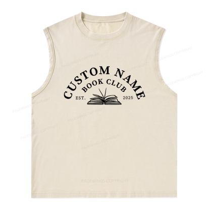 Pagewings Personalized Custom Book Club Unisex Washed Tank Top
