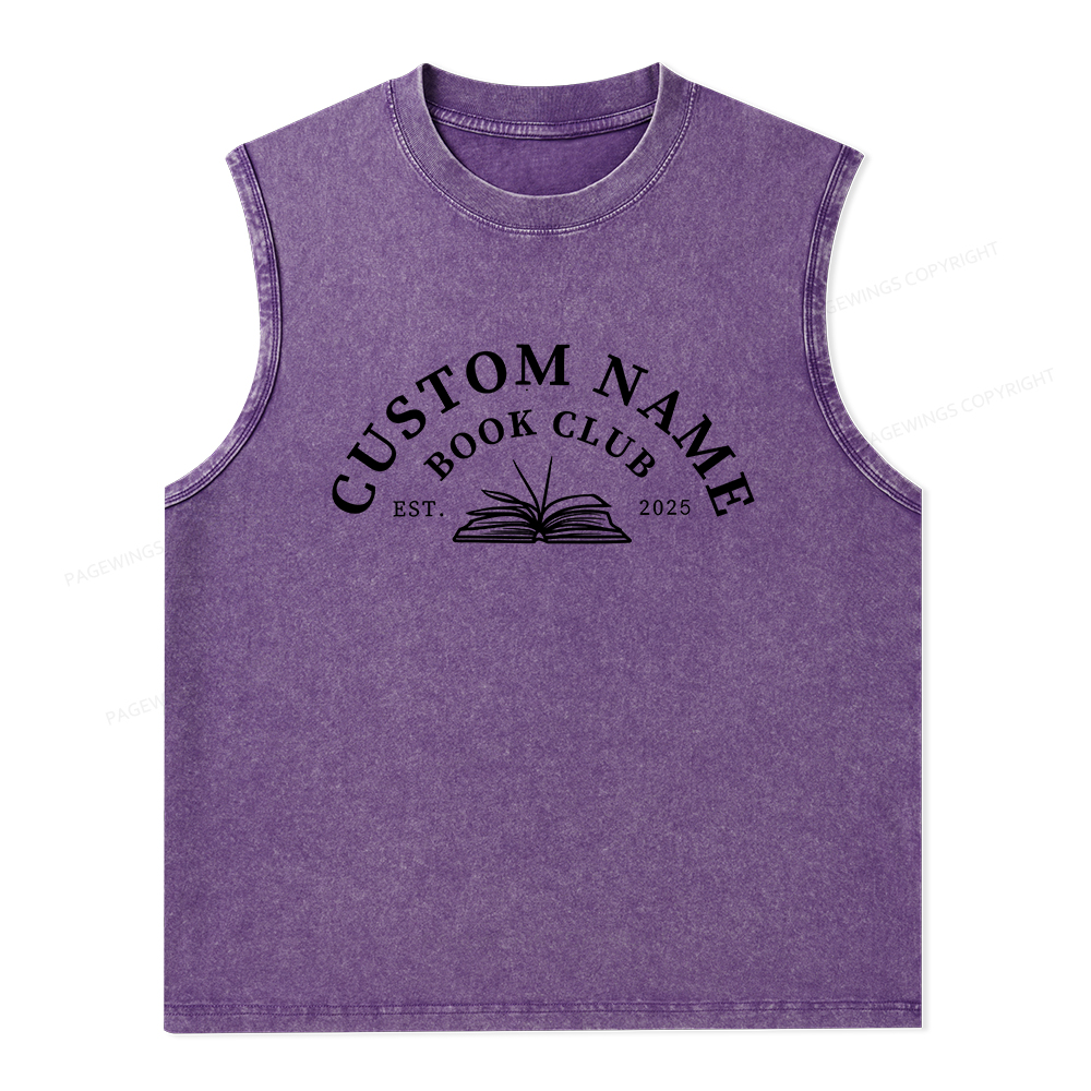 Pagewings Personalized Custom Book Club Unisex Washed Tank Top