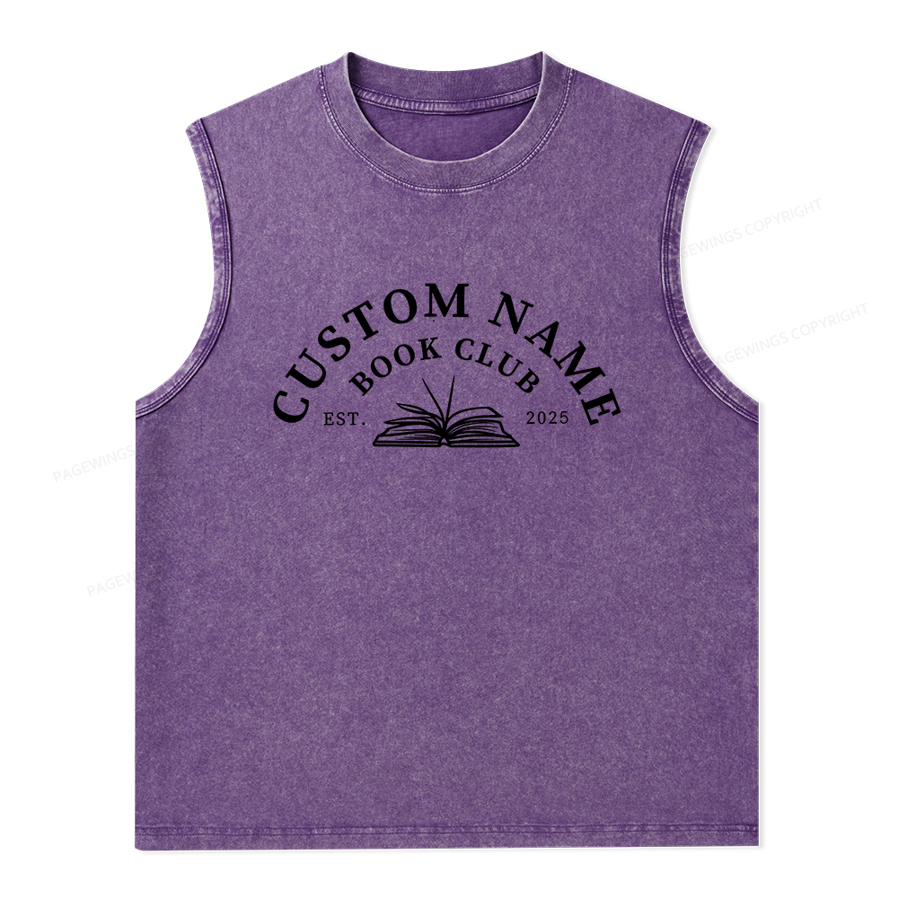 Pagewings Personalized Custom Book Club Unisex Washed Tank Top