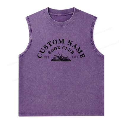 Pagewings Personalized Custom Book Club Unisex Washed Tank Top