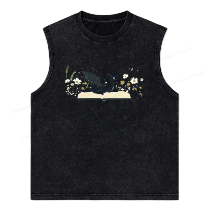 Pagewings Dragon Book Unisex Washed Tank Top