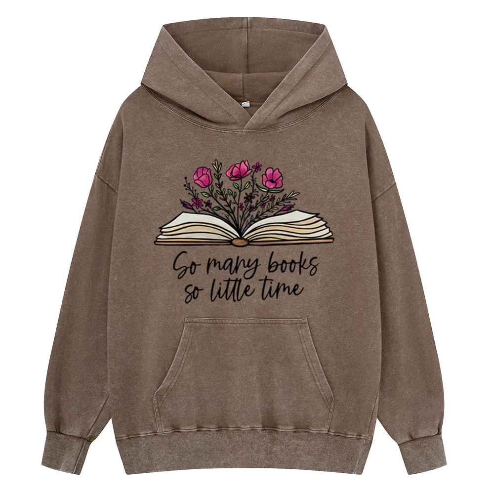 Pagewings So Many Books So Little Time Unisex Washed Hoodie