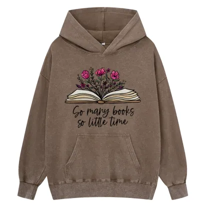 Pagewings So Many Books So Little Time Unisex Washed Hoodie