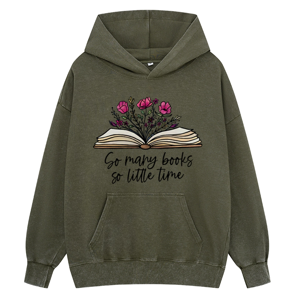 Pagewings So Many Books So Little Time Unisex Washed Hoodie