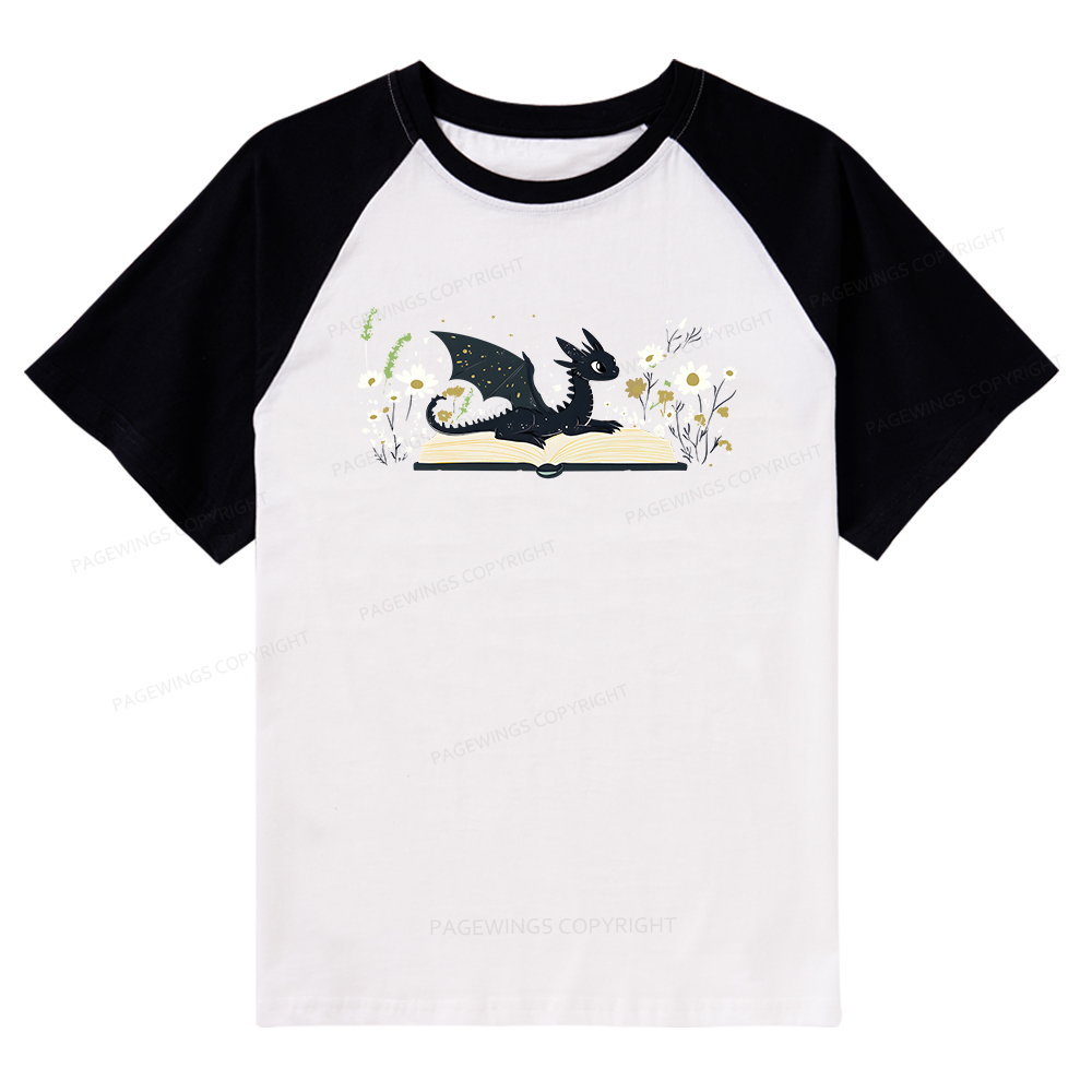 Pagewings Dragon Book Raglan T-shirt