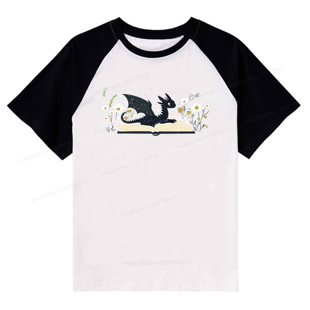 Pagewings Dragon Book Raglan T-shirt
