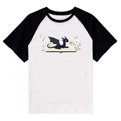 Pagewings Dragon Book Raglan T-shirt