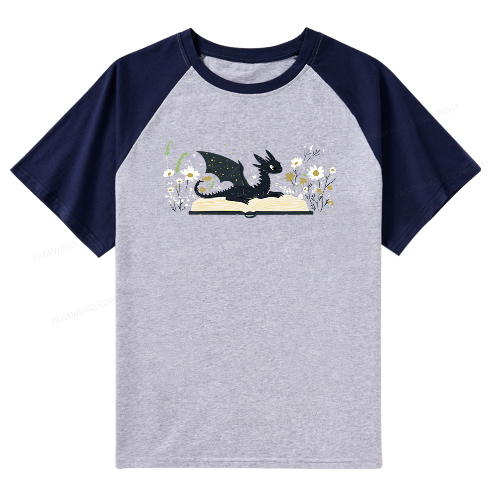 Pagewings Dragon Book Raglan T-shirt
