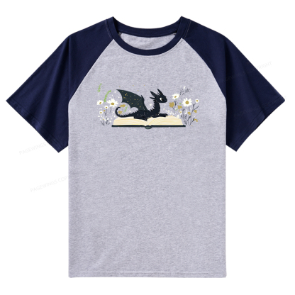 Pagewings Dragon Book Raglan T-shirt