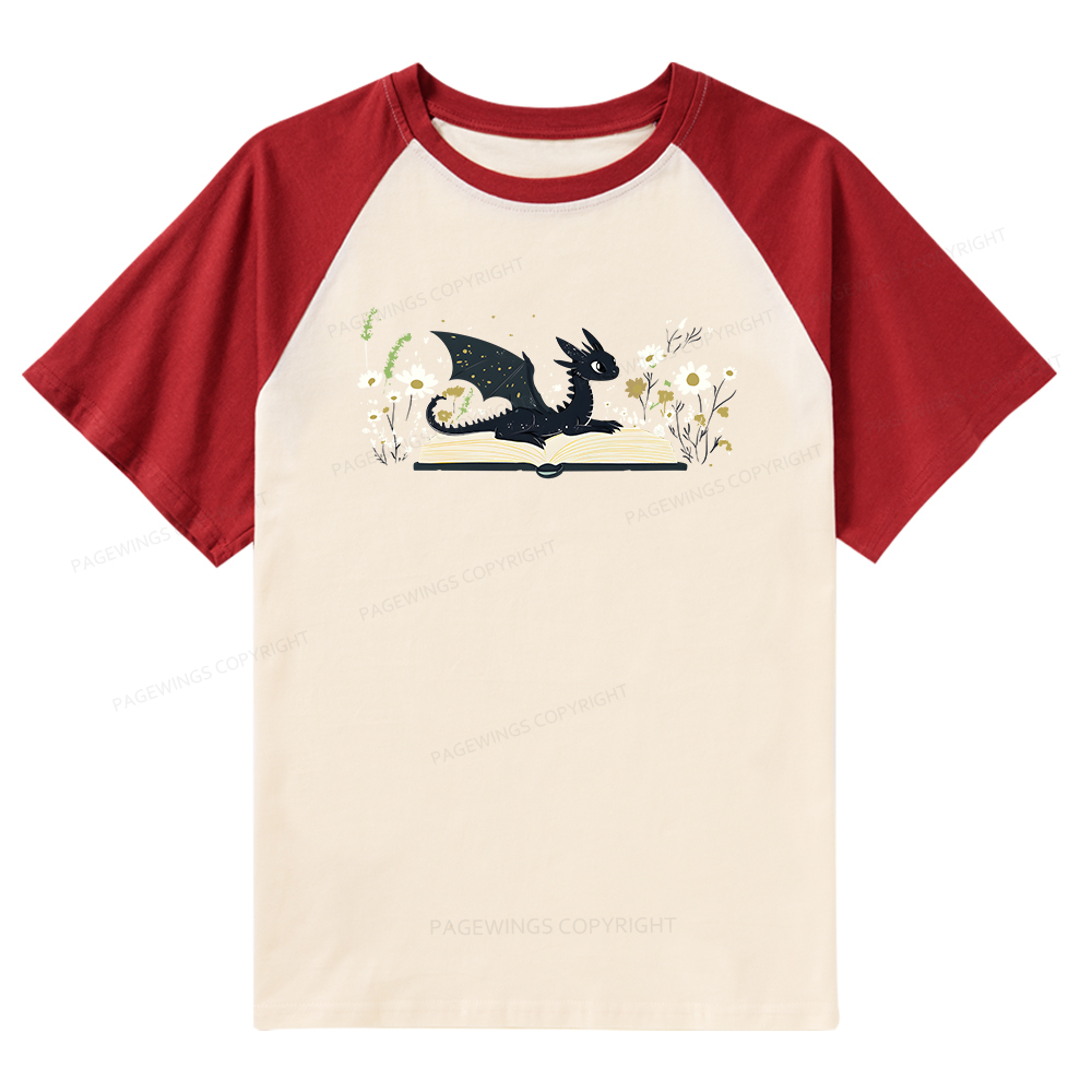 Pagewings Dragon Book Raglan T-shirt