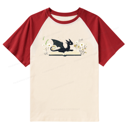 Pagewings Dragon Book Raglan T-shirt