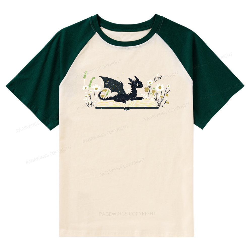 Pagewings Dragon Book Raglan T-shirt