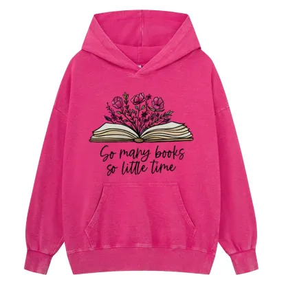 Pagewings So Many Books So Little Time Unisex Washed Hoodie
