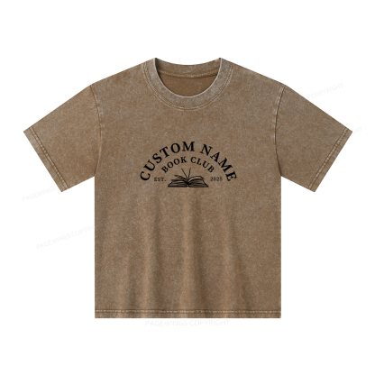 Pagewings Personalized Custom Book Club Unisex Kids Washed T-shirt